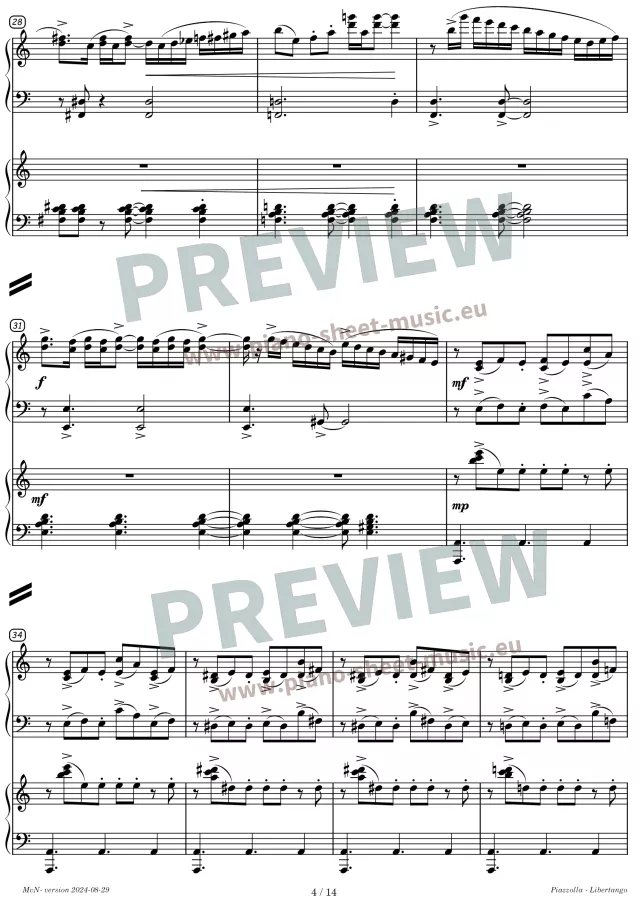 Piazzolla -Libertango -sheet music for two pianos -page 4