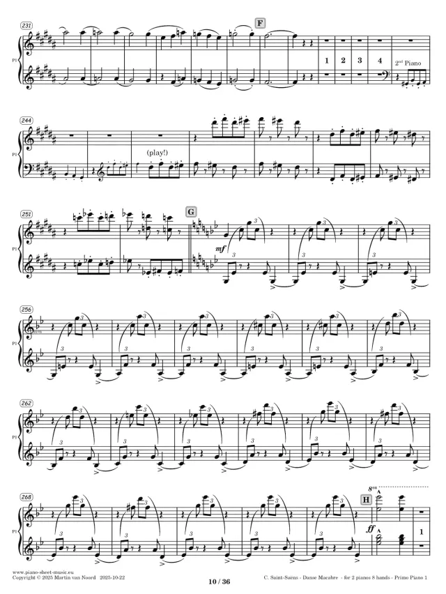 Saint-Saens - Danse Macabre Op.40 for 2 pianos, 8 hands p5Saint-Saens - Danse Macabre Op.40 for 2 pianos, 8 hands -piano 1 primo - page5
