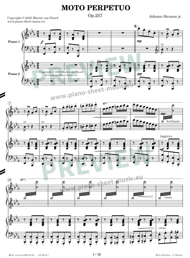 Strauss -Moto Perpetuo - for two pianos -PDF-page 1
