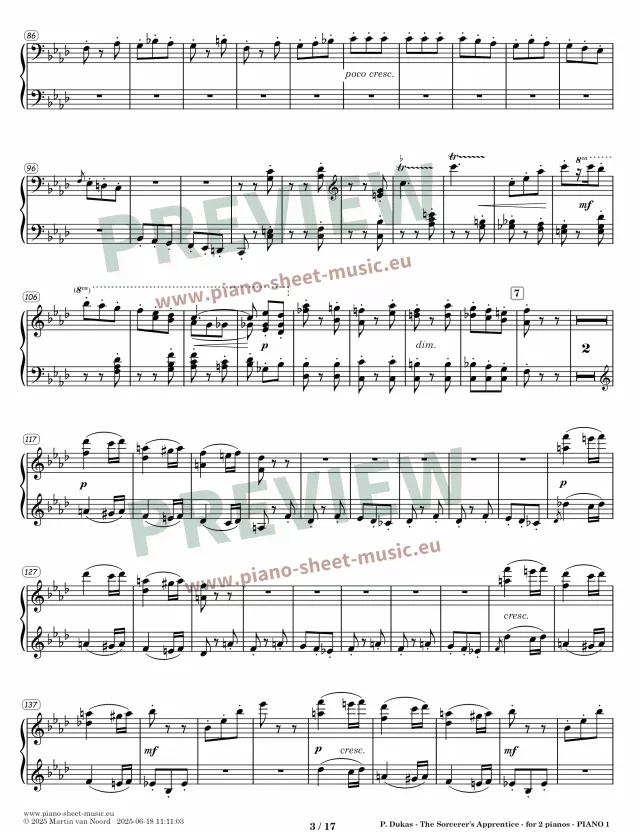 Dukas -The Sorcerer's Apprentice- piano 1 -page 3