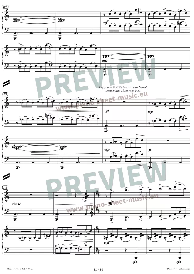 Piazzolla -Libertango -sheet music for two pianos -page 11