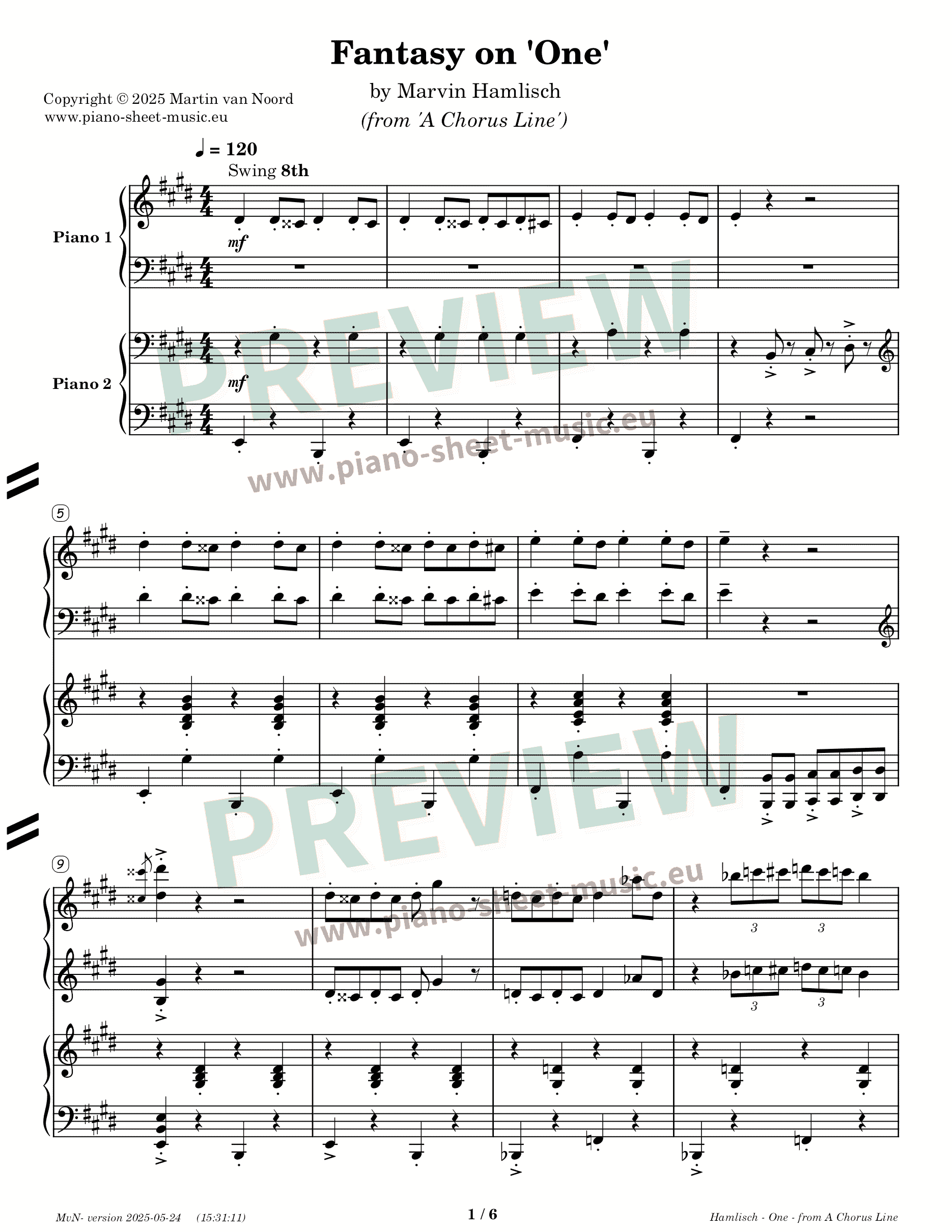 Hamlisch -One-Chorus Line - for two pianos -PDF-page 4