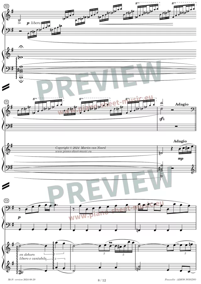 Piazzolla -Adios Nonino -for two pianos -page 8